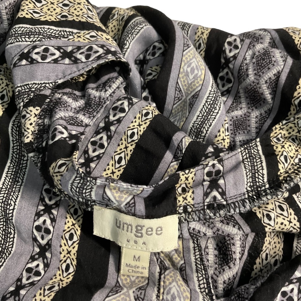 Umgee Aztec Boho Print Peasant Tunic Top Size M - image 2